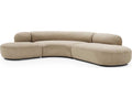 Bjorn Upholstered Sectional Sofa in Stratfort Brown with Black Base