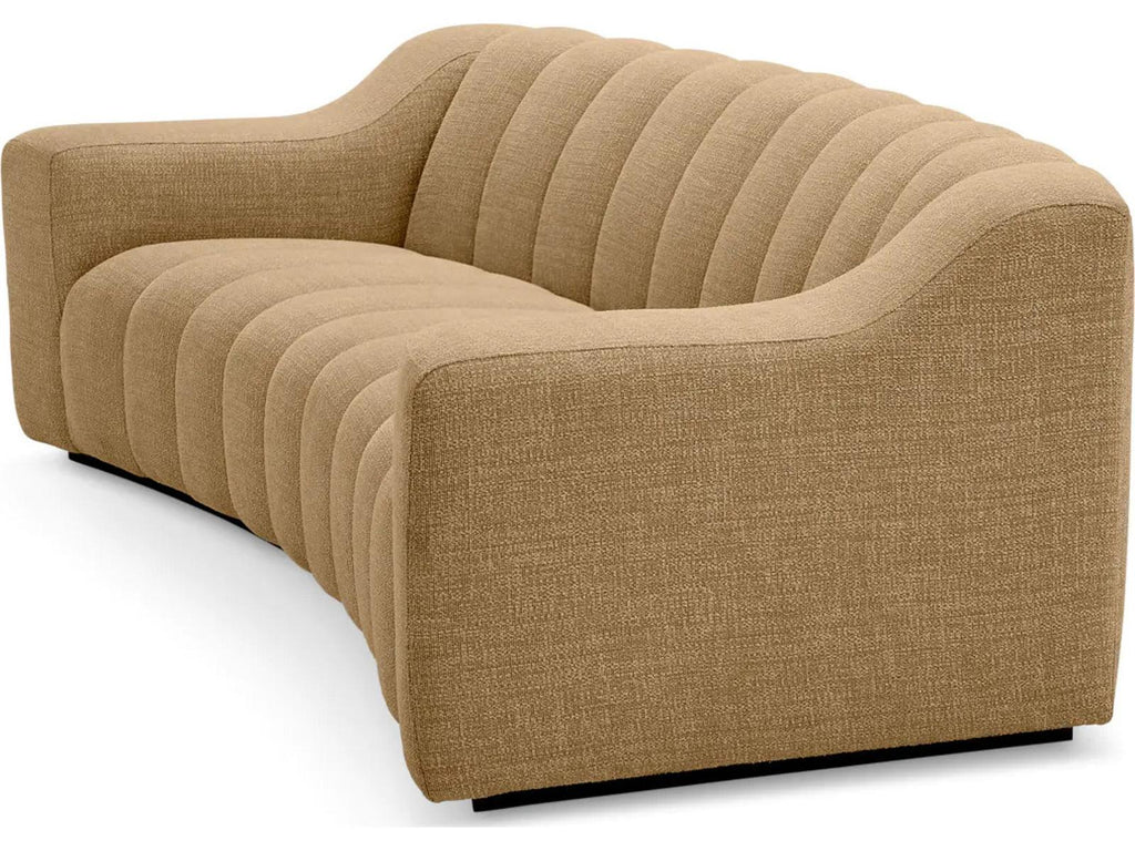 Kelly S Sofa Boucle Fabric in Stratfort Honey with Black Base