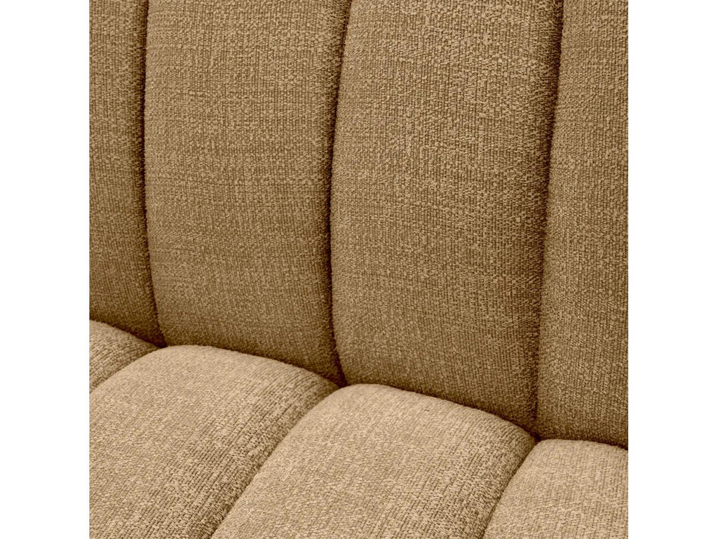 Kelly S Sofa Boucle Fabric in Stratfort Honey with Black Base