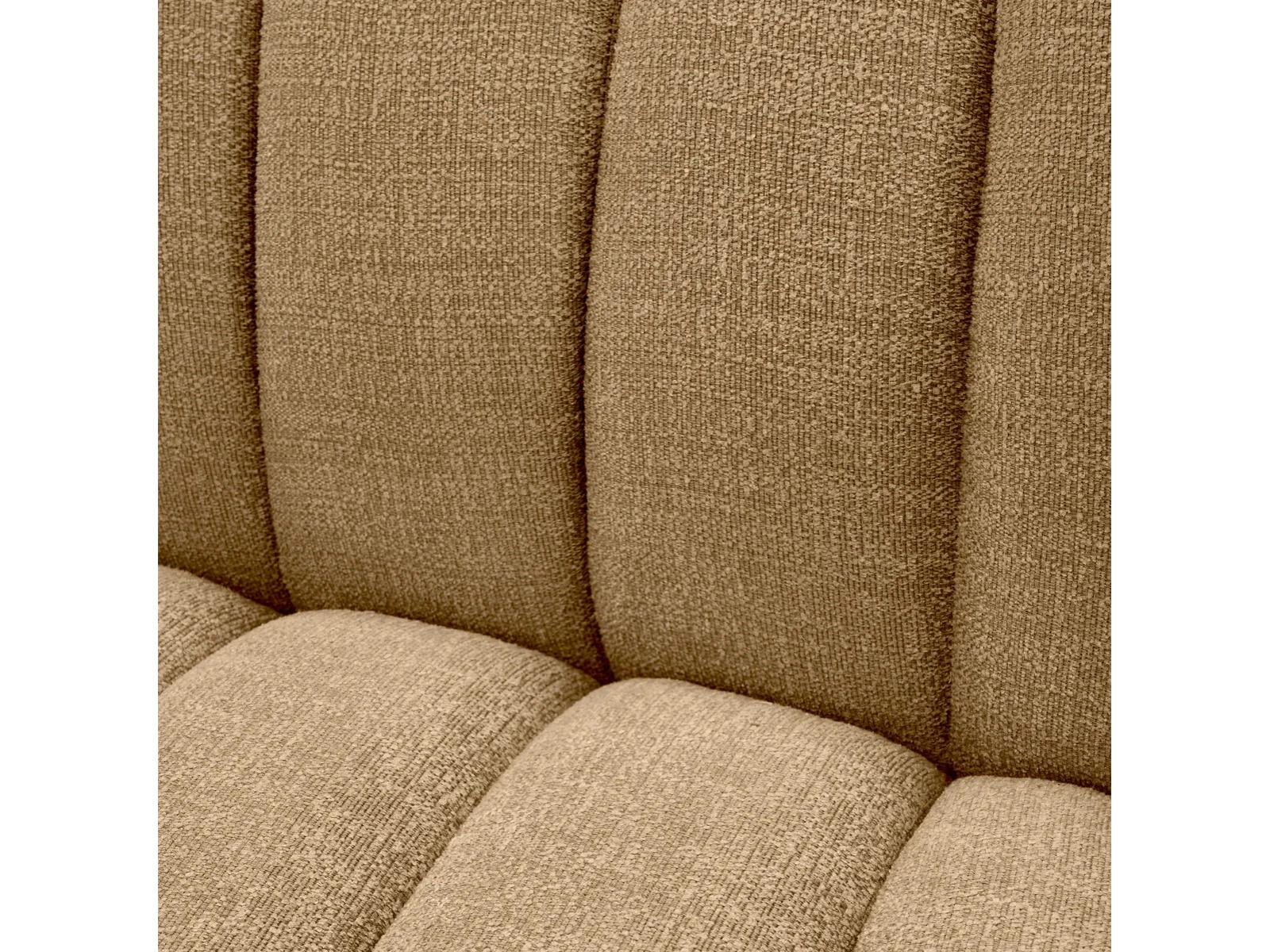Kelly S Sofa Boucle Fabric in Stratfort Honey with Black Base