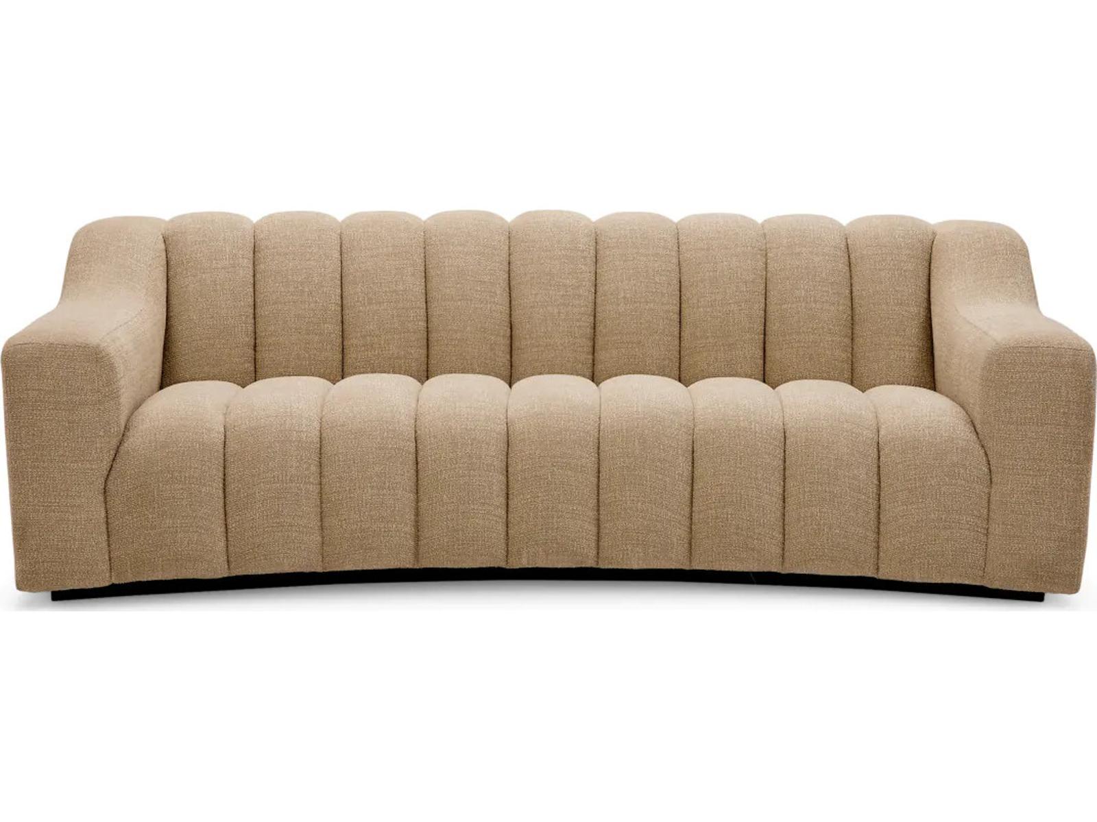 Kelly S 3-Seat Sofa in Stratfort Sand with Black Base