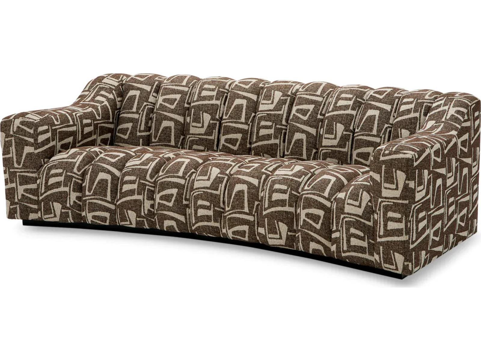 Kelly S 3-Seat Davenport Dark Brown Fabric Sofa
