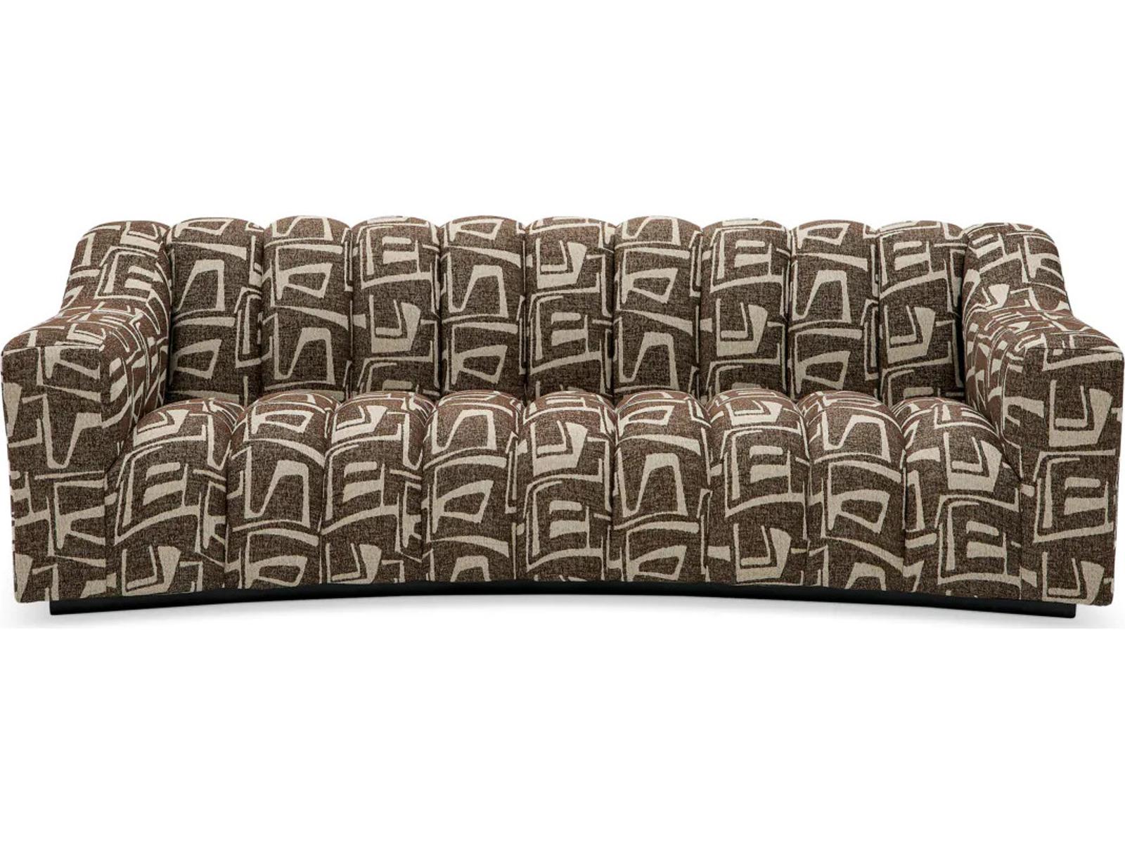 Kelly S 3-Seat Davenport Dark Brown Fabric Sofa