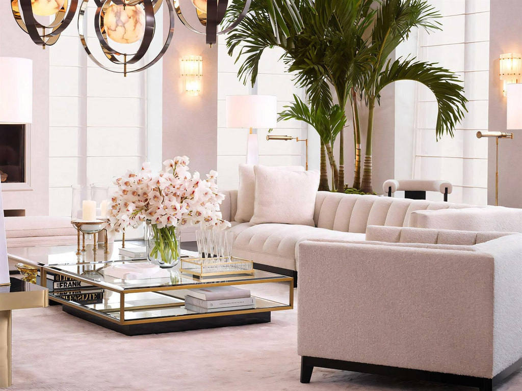 Tortona L Square Coffee Table Brushed Brass Finish