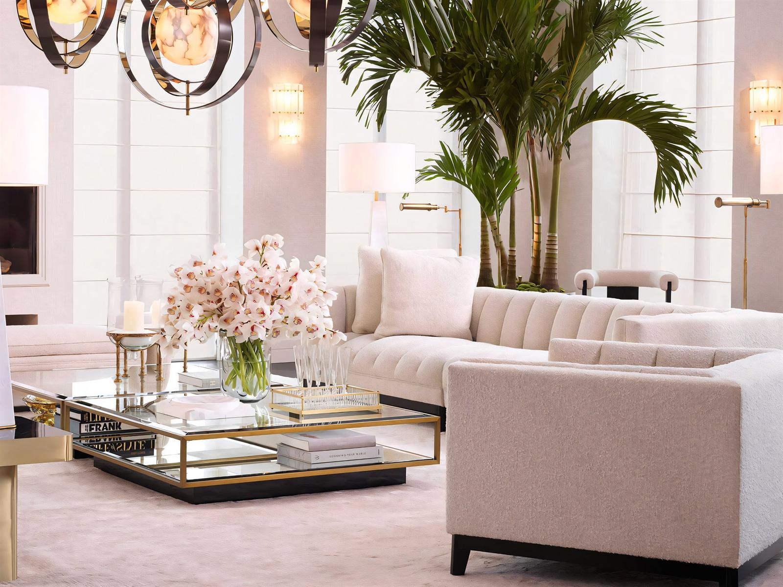 Tortona L Square Coffee Table Brushed Brass Finish