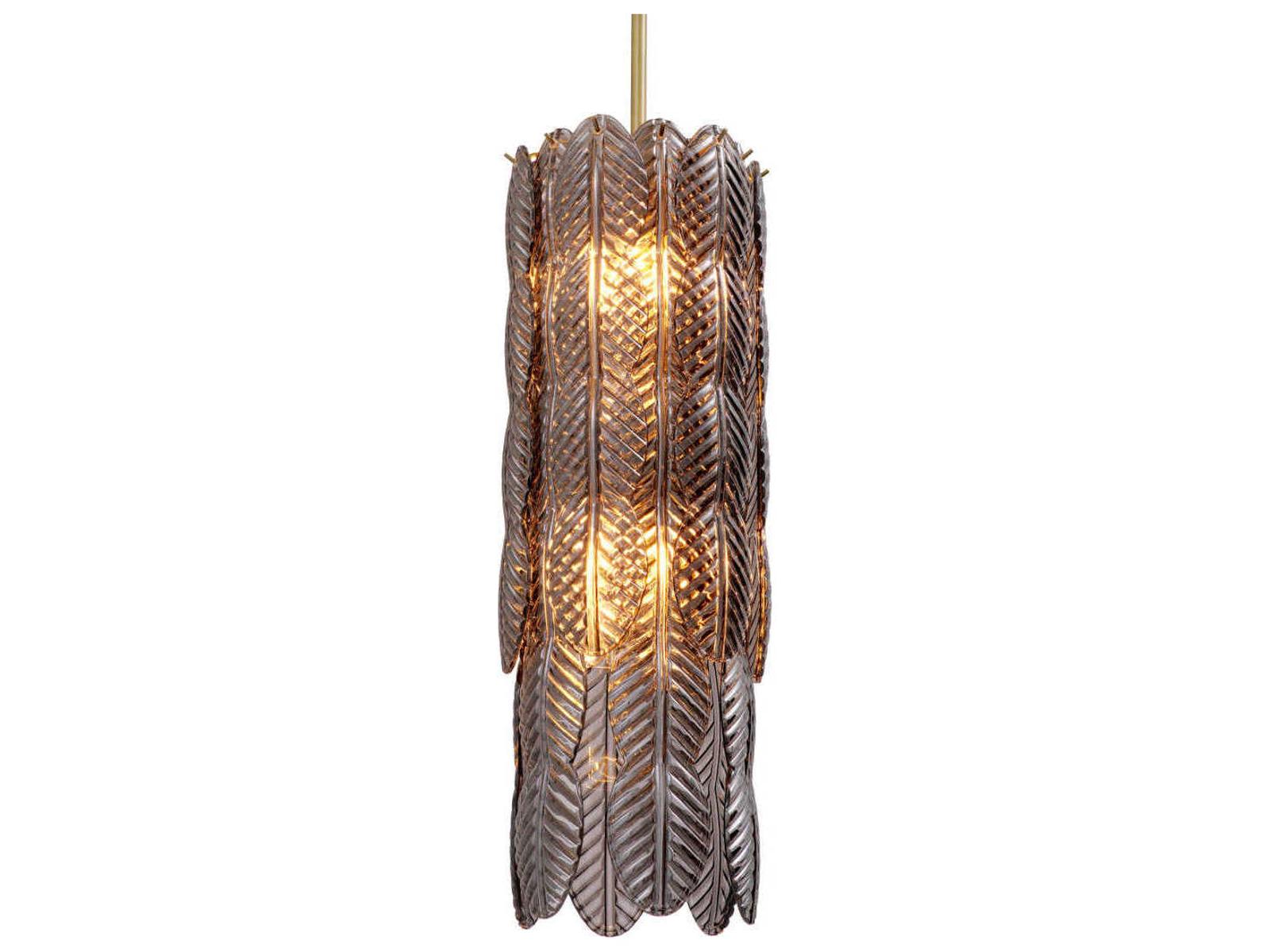 Eichholtz 6-Light Sahure Chandelier in Antique Bronze with Smoked Glass