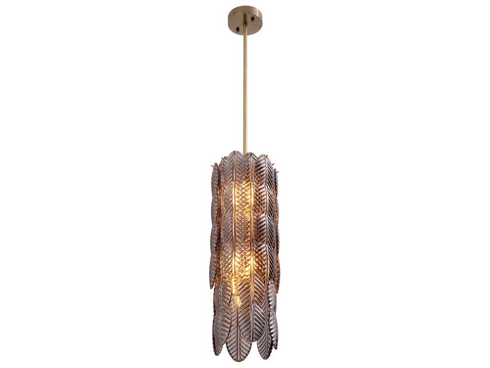Eichholtz 6-Light Sahure Chandelier in Antique Bronze with Smoked Glass