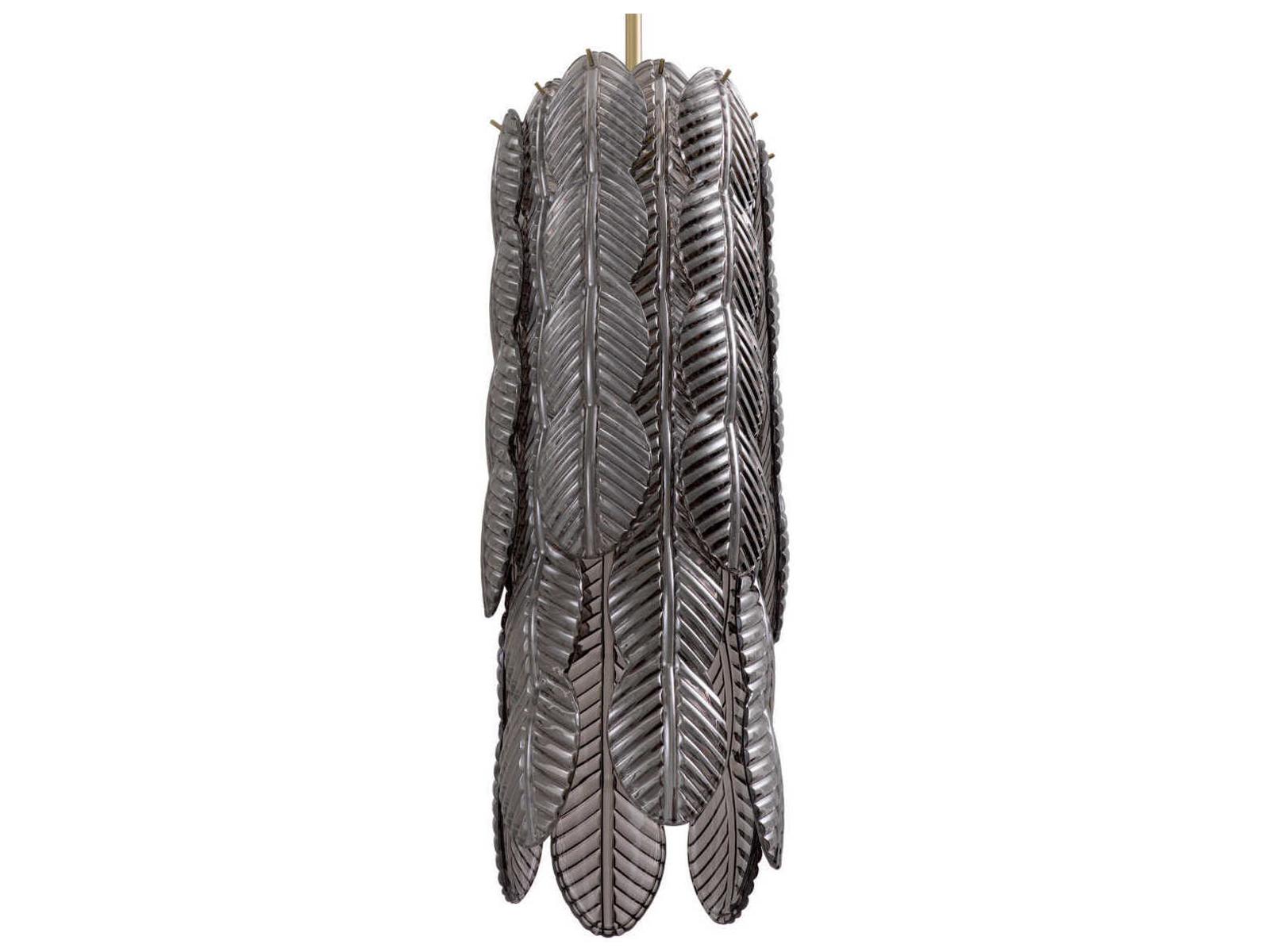 Eichholtz 6-Light Sahure Chandelier in Antique Bronze with Smoked Glass