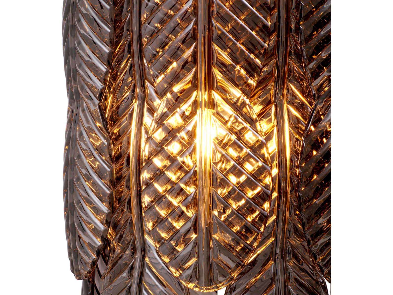 Eichholtz 6-Light Sahure Chandelier in Antique Bronze with Smoked Glass