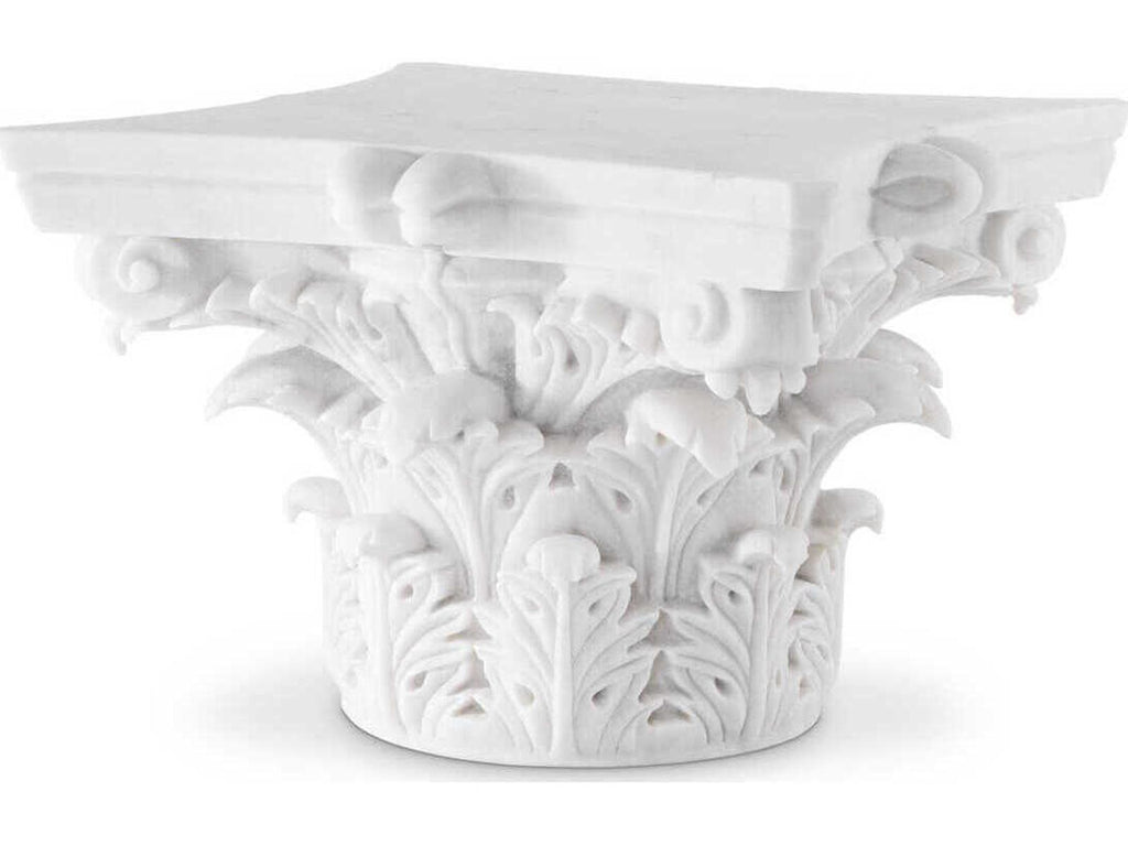 Acanthus Square White Marble Coffee Table