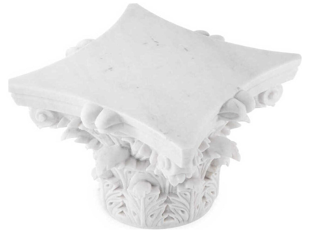 Acanthus Square White Marble Coffee Table