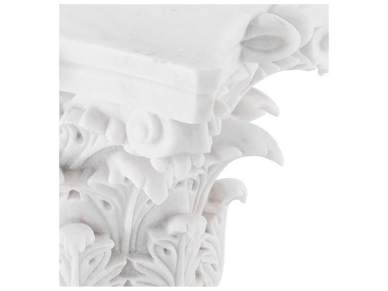 Acanthus Square White Marble Coffee Table