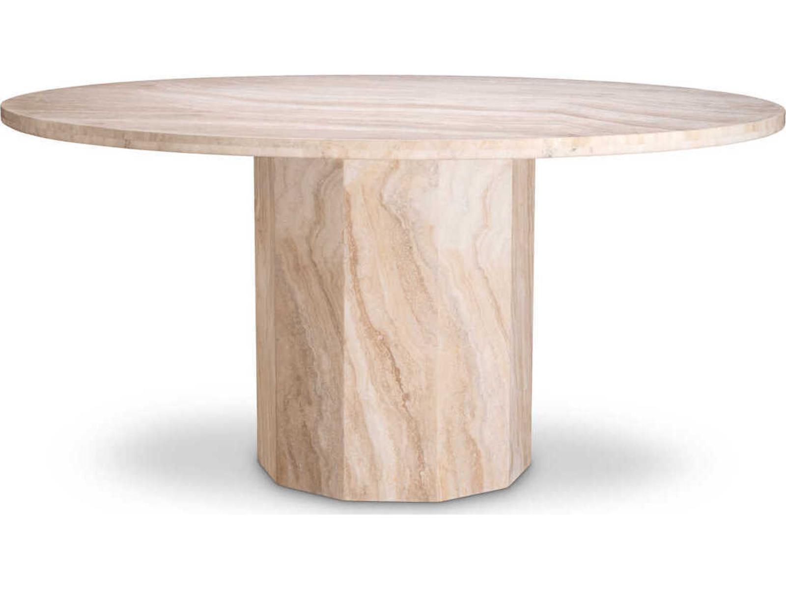 Florence Round Travertine Dining Table