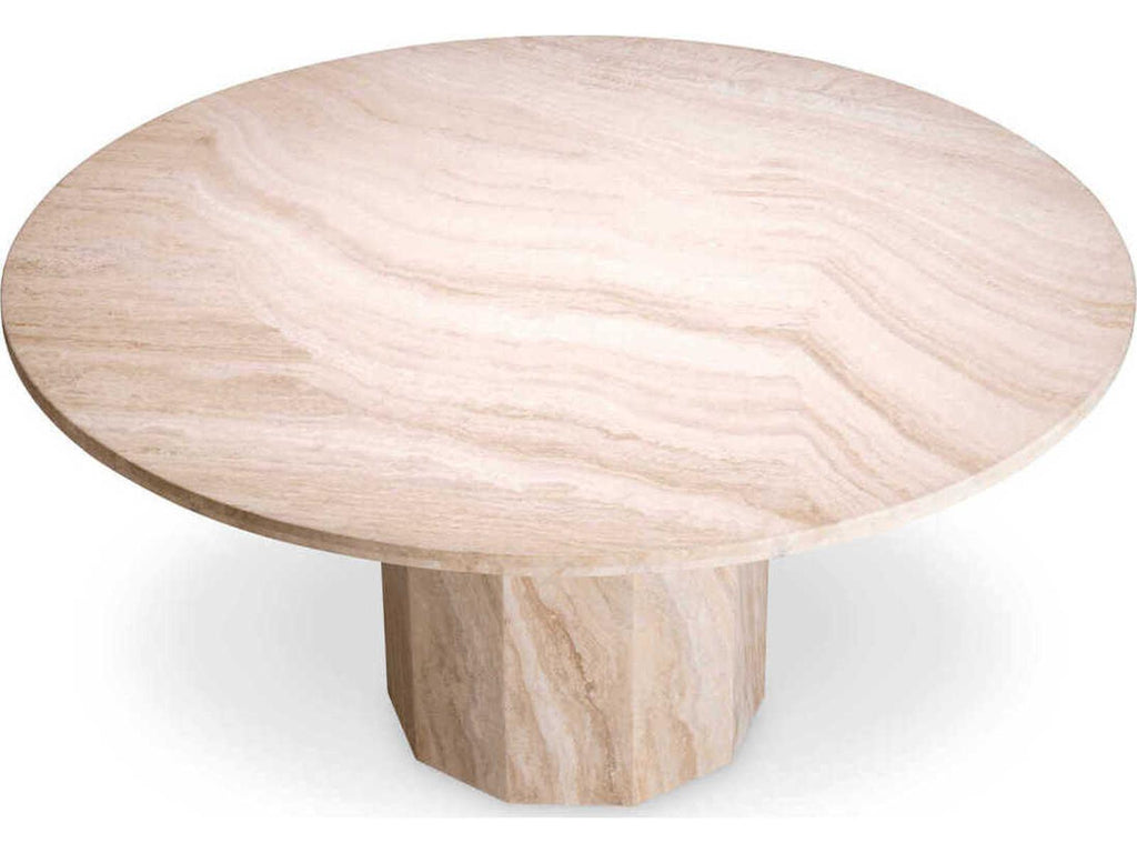 Florence Round Travertine Dining Table