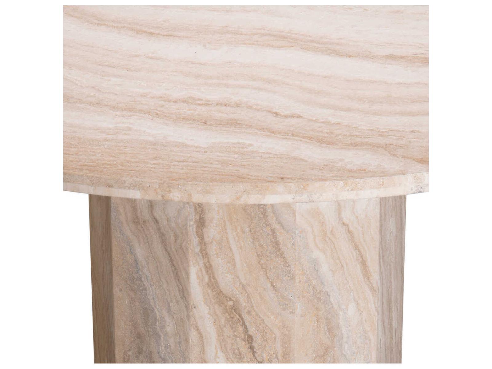 Florence Round Travertine Dining Table