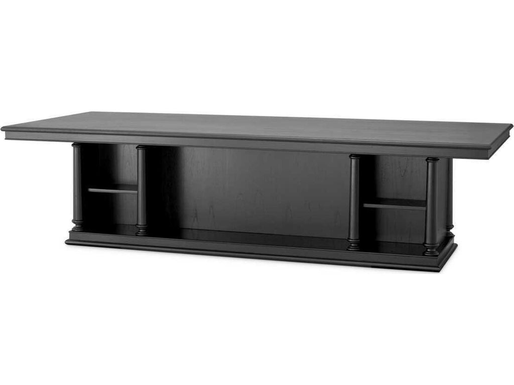 The Met Collection Rectangle 118-Inch Dining Table in Black Veneer