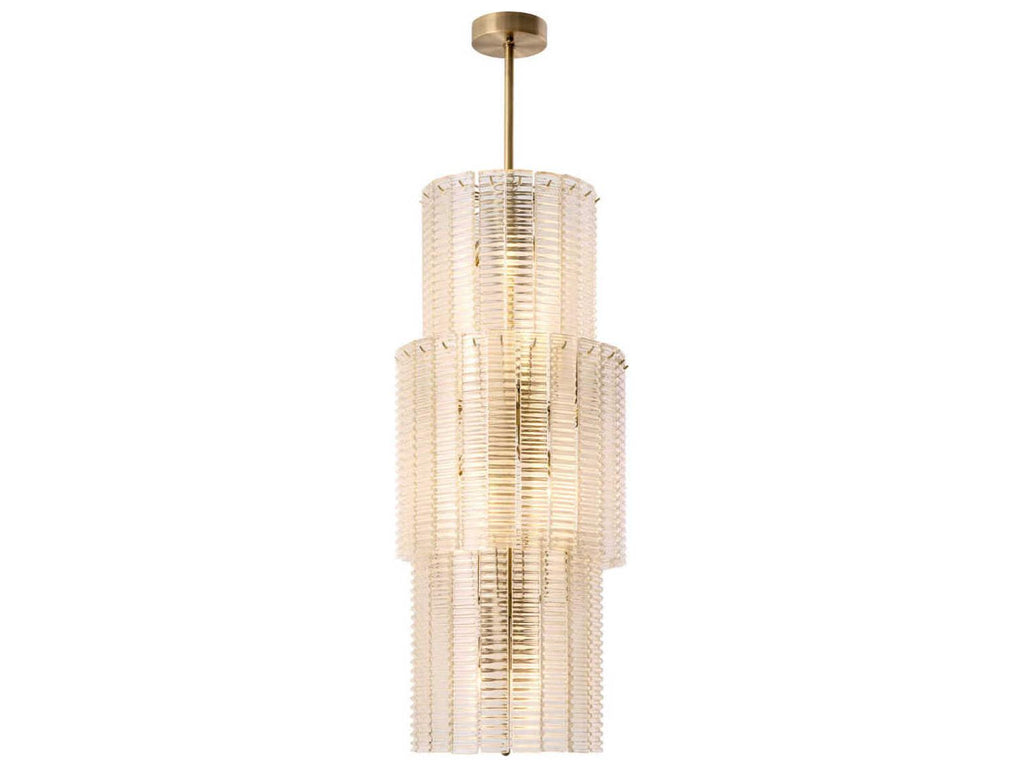 Eichholtz 15-Light Imperial Chandelier in Brushed Brass with Clear Glass