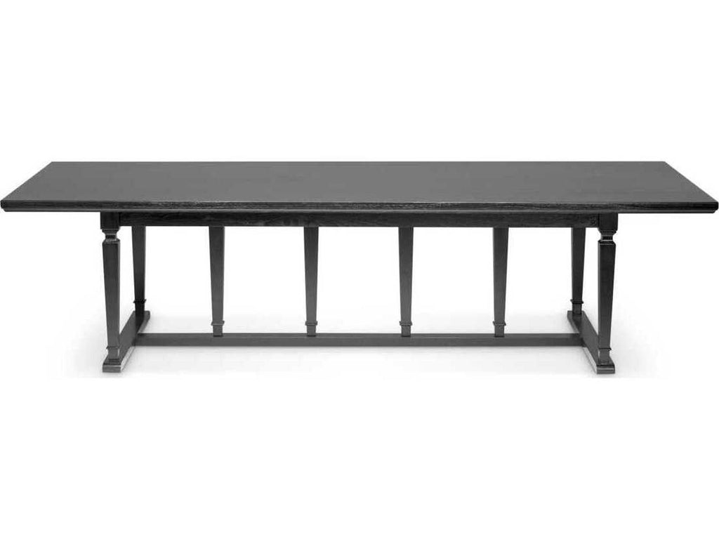 Americana 118-Inch Rectangle Dining Table in Black Veneer Open Grain