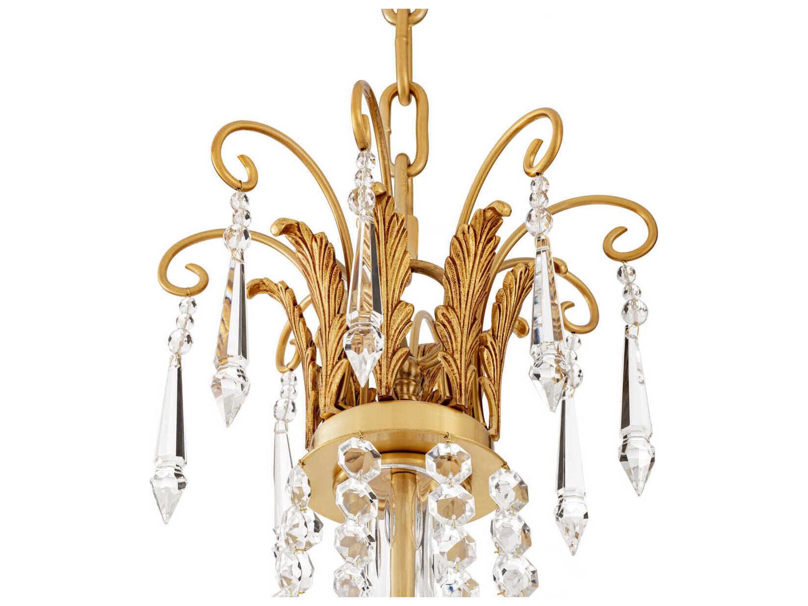 Eichholtz Duvaux 8-Light Traditional Crystal Chandelier in Antique Gold