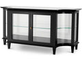 Gala Rectangular Black Console Table with Clear Glass Shelves