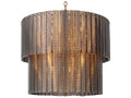 Eichholtz Imperial 21-Light Drum Tiered Chandelier in Brushed Brass and Smoke Glass