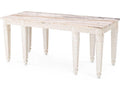Croome Court Rectangle Console Table with Marble Top Antique White Finish