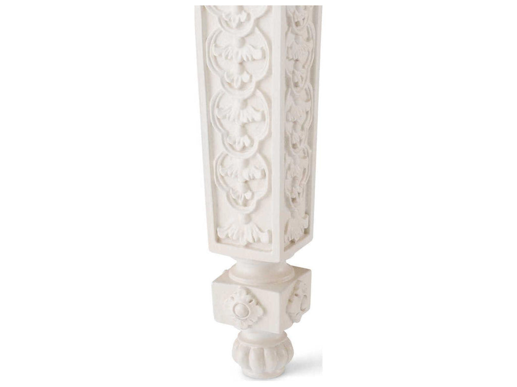 Croome Court Rectangle Console Table with Marble Top Antique White Finish
