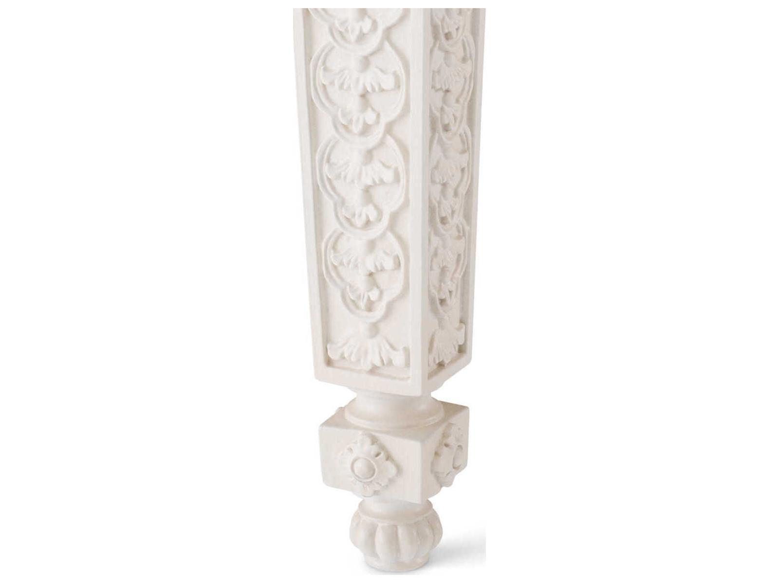 Croome Court Rectangle Console Table with Marble Top Antique White Finish