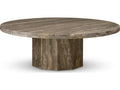 Florence Round Coffee Table in Silver Travertine