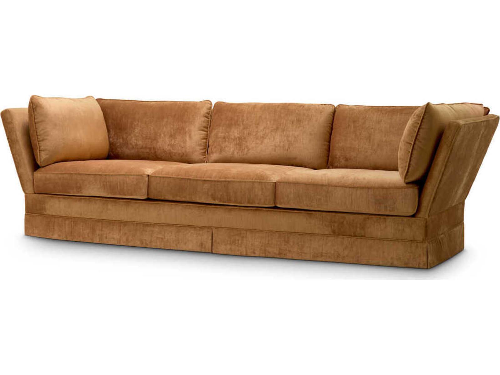 Belvedere Metropolitan Copper Velvet Skirted Sofa