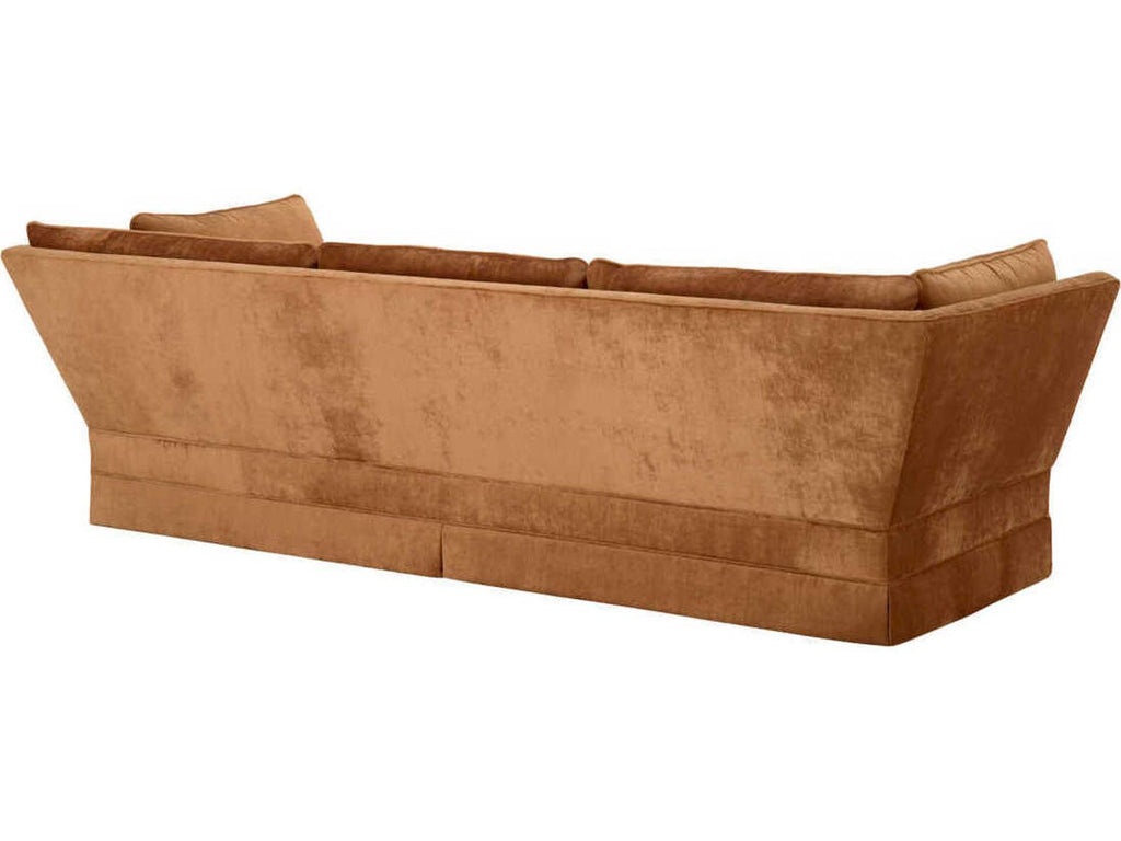 Belvedere Metropolitan Copper Velvet Skirted Sofa