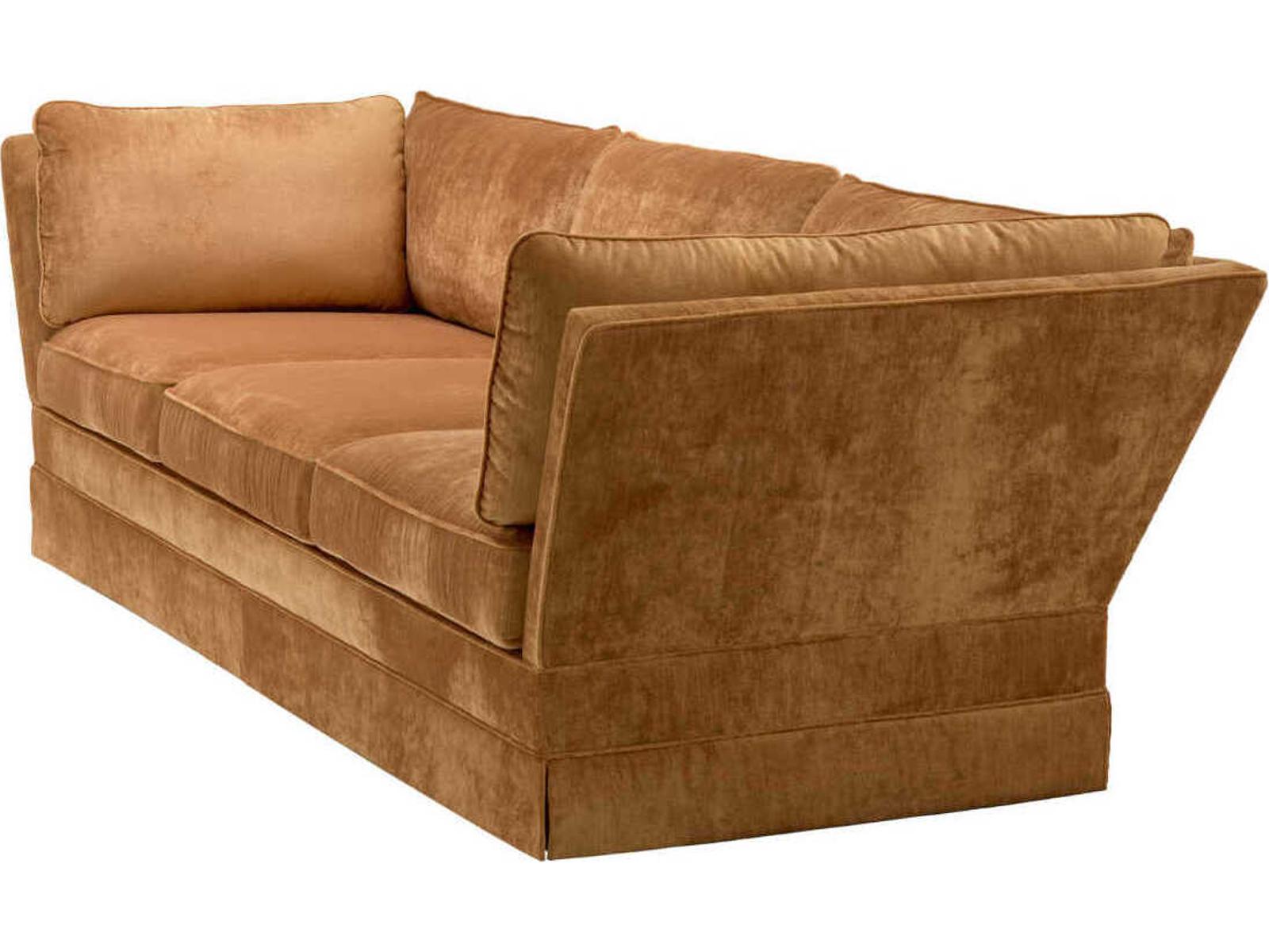 Belvedere Metropolitan Copper Velvet Skirted Sofa