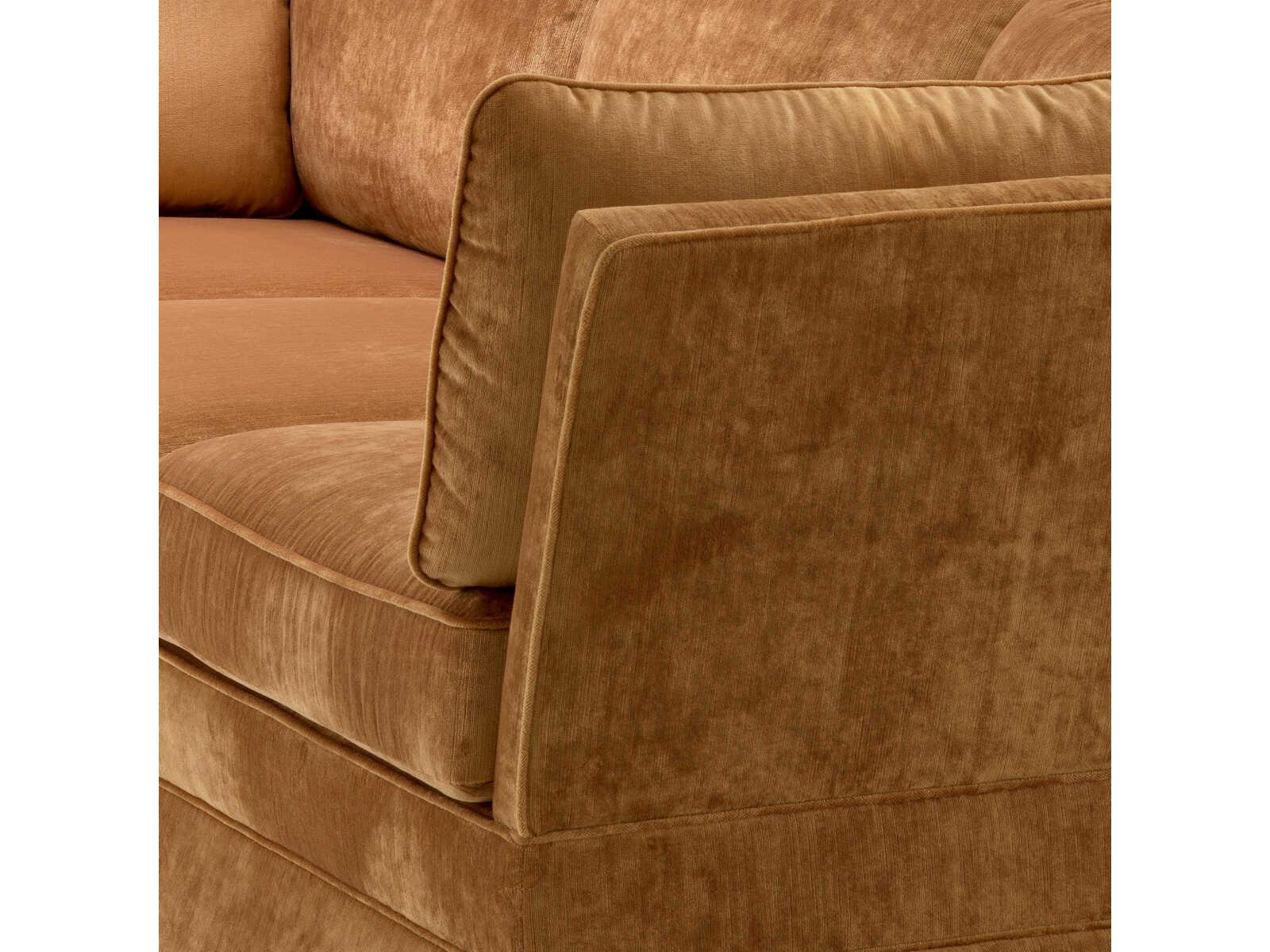 Belvedere Metropolitan Copper Velvet Skirted Sofa