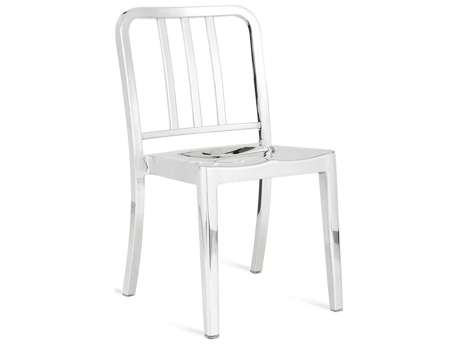 Heritage Non-Upholstered Side Dining Chair Polished Aluminum