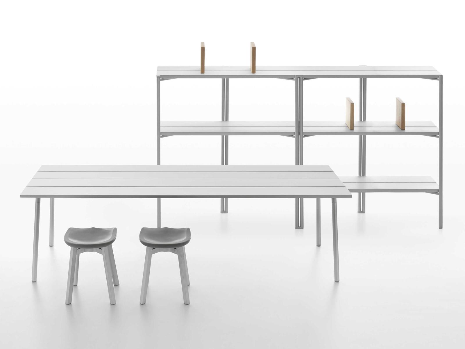 Run By Sam Hecht And Kim Colin 96-Inch Rectangular Anodized Aluminum Dining Table