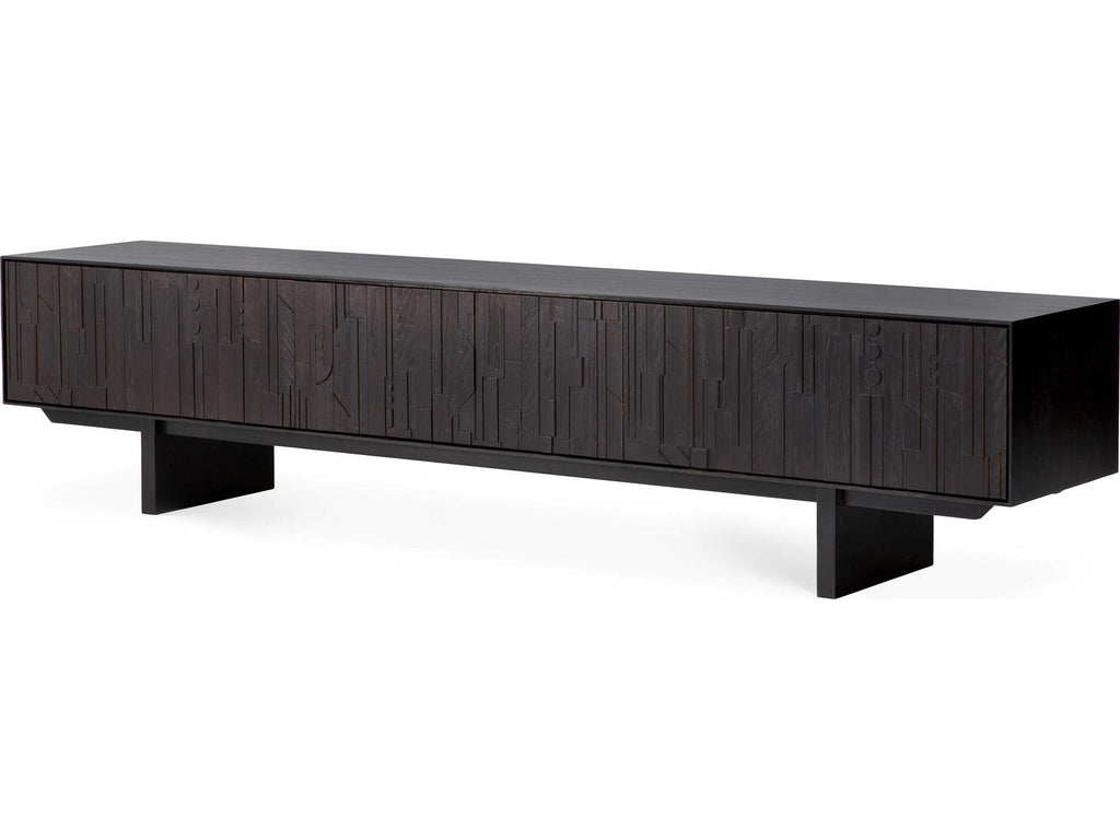 Mosaic Teak Black Tv Cupboard