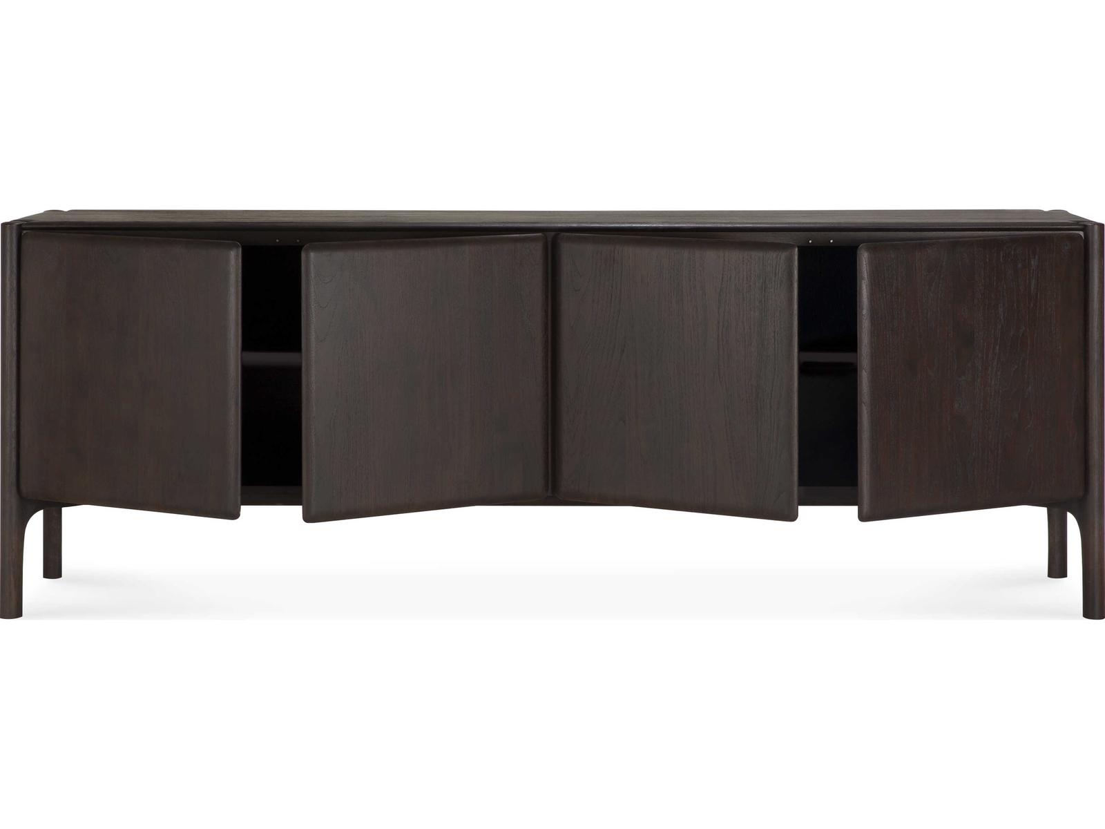 Pi Teak Dark Brown 4-Door Sideboard