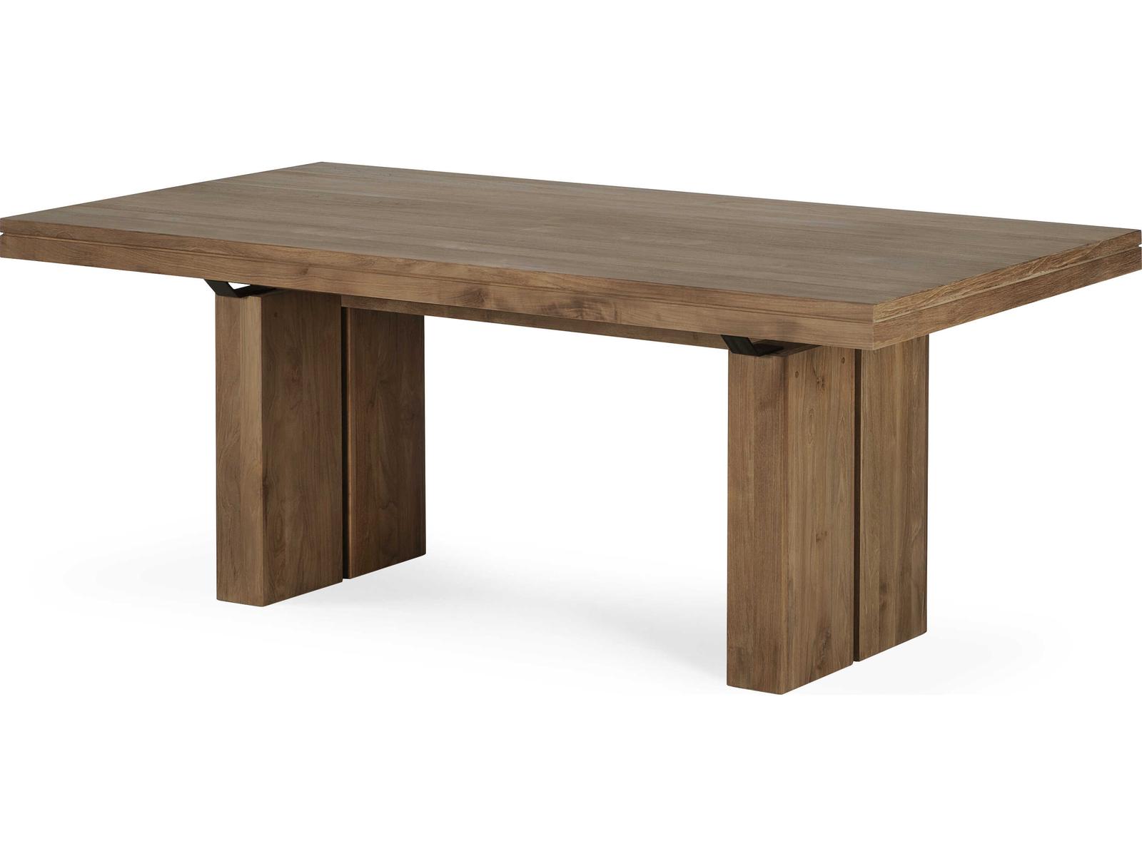 Double Teak Extendable Dining Table