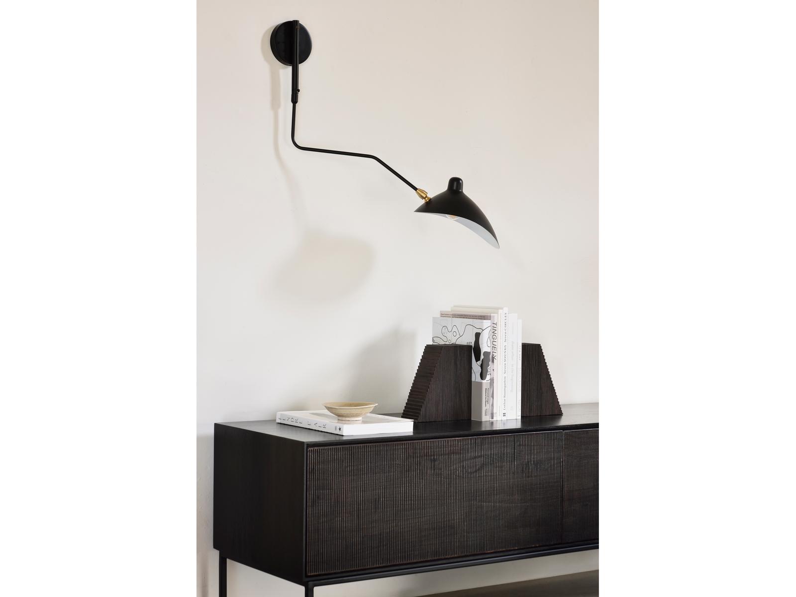 Grooves Teak Black Tv Cupboard