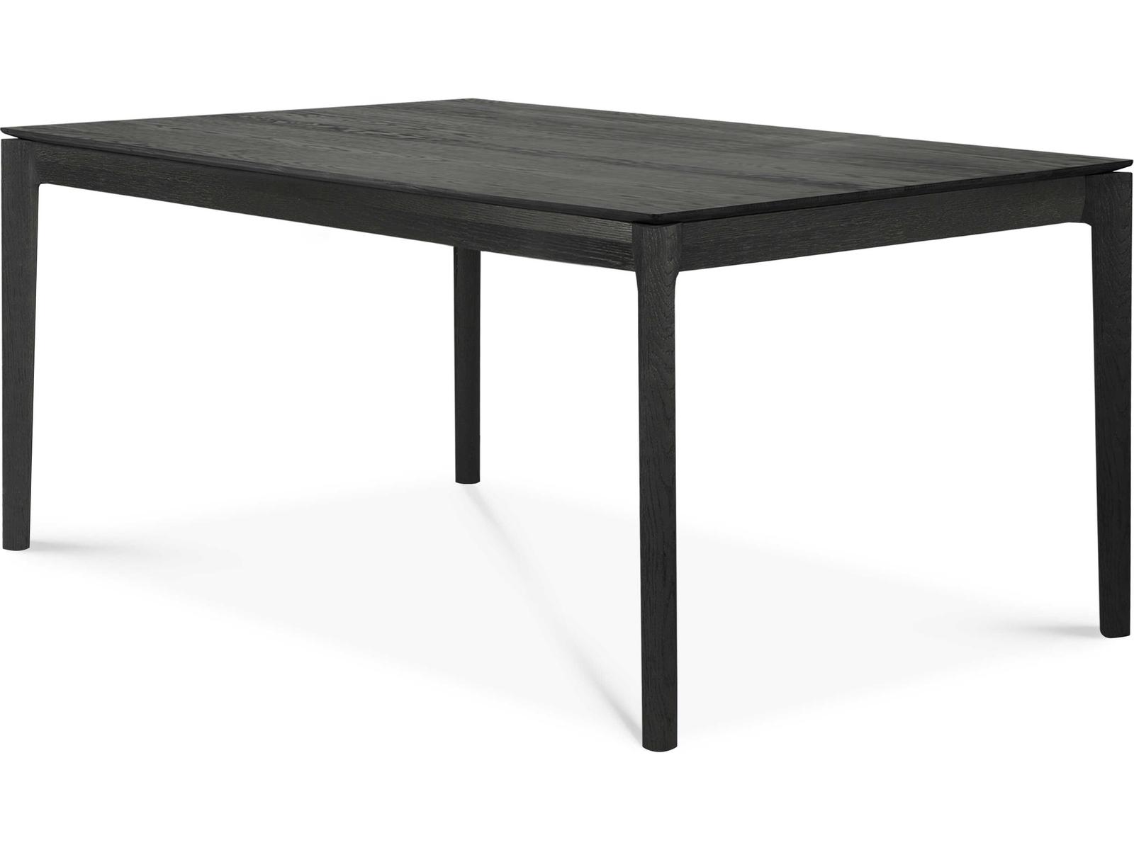 Bok Extendable Rectangle Dining Table Black Oak 79 to 118 Inch
