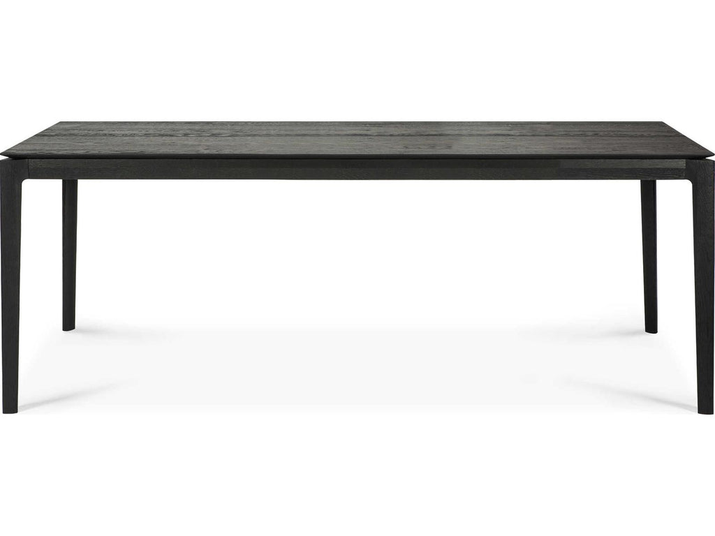 Bok Extendable Rectangle Dining Table Black Oak 79 to 118 Inch