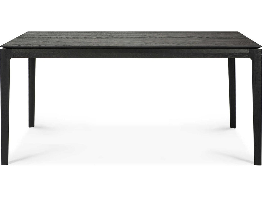 Bok 63-95 Inch Rectangle Extendable Dining Table in Black Tainted Oak