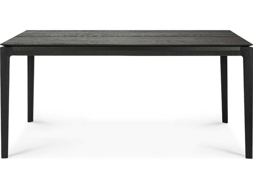 Bok 63-95 Inch Rectangle Extendable Dining Table in Black Tainted Oak