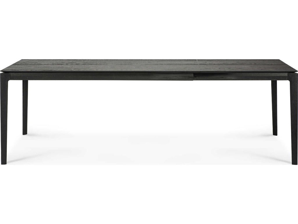 Bok 63-95 Inch Rectangle Extendable Dining Table in Black Tainted Oak