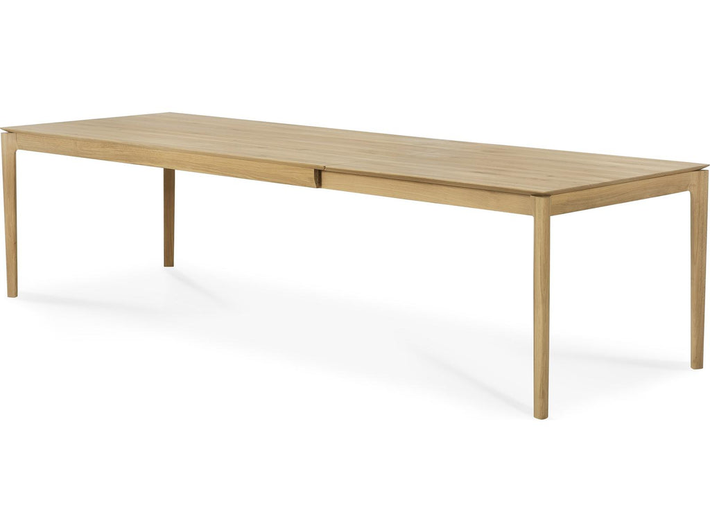 Bok Extendable Dining Table Varnished Oak Rectangular 79-118 Inch