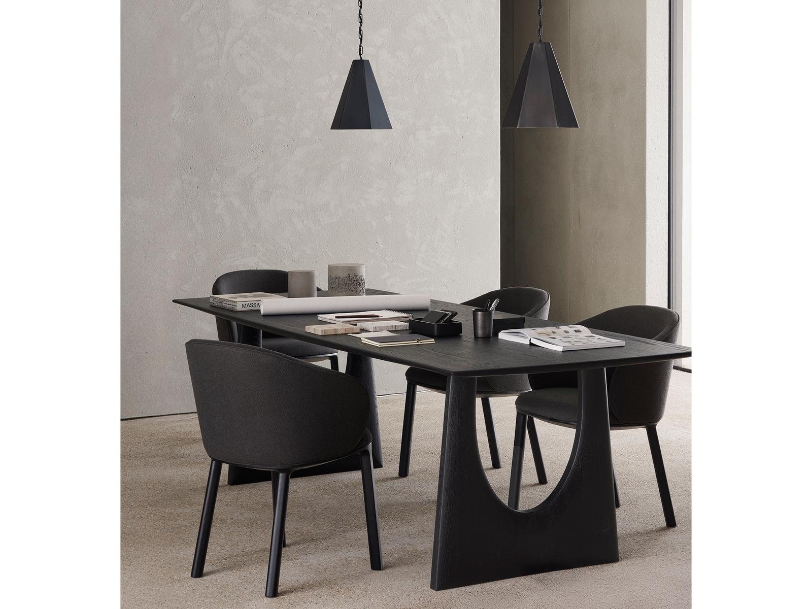 Bok 87-Inch Rectangle Dining Table in Black Oak