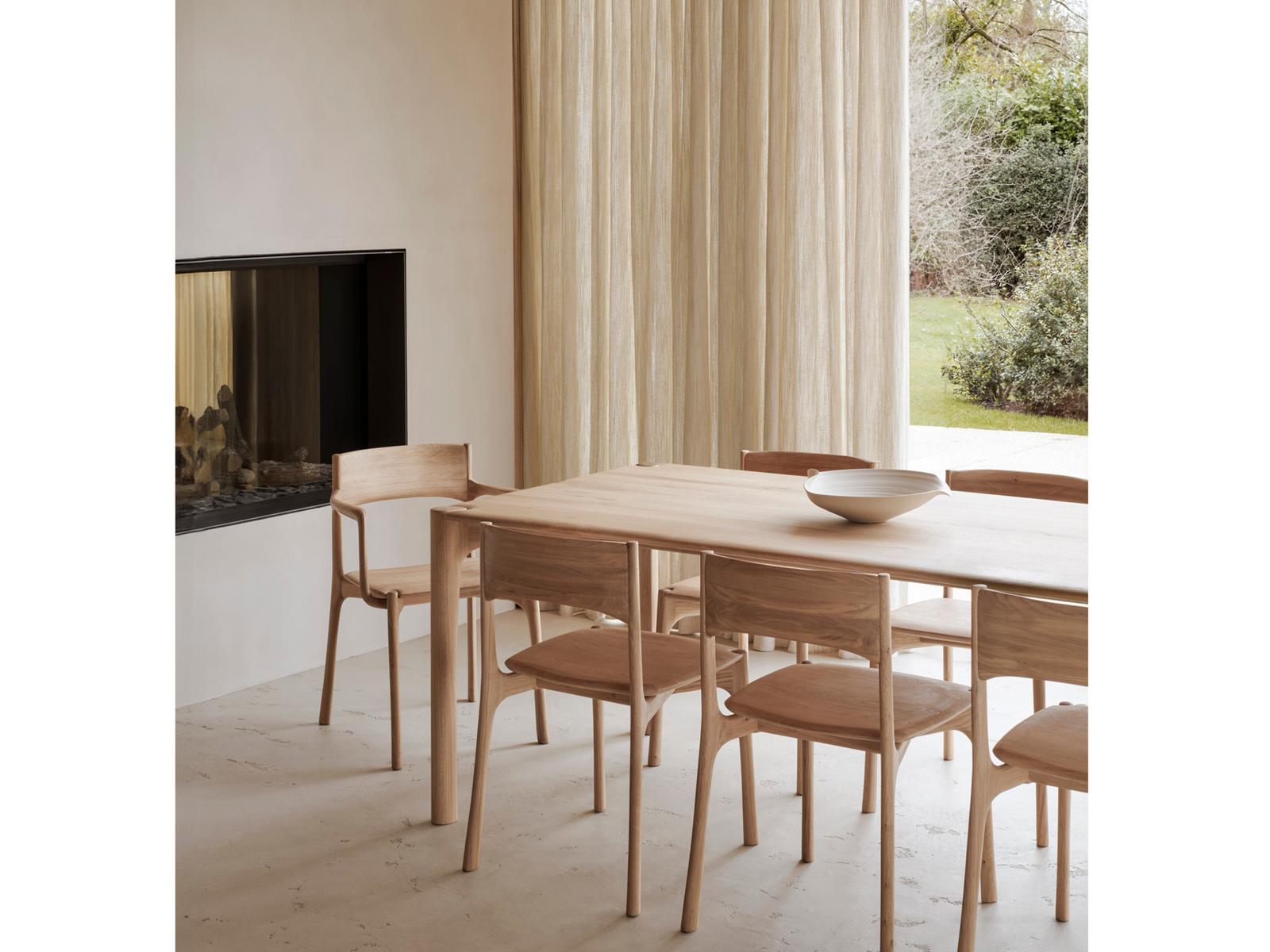 Pi 95-Inch Rectangle Dining Table in Solid Oak with Hardwax Oil Finish