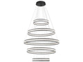 Eurofase Forster 584-Light Black Round Tiered Chandelier with White Acrylic