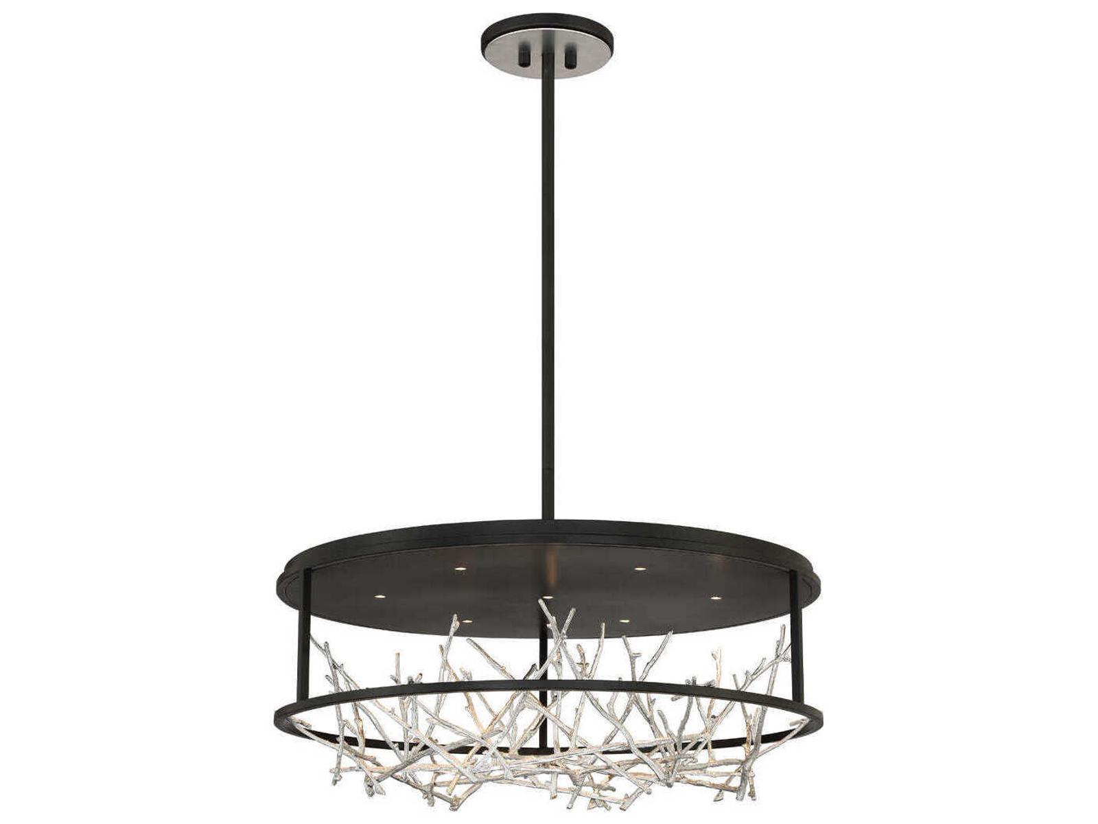 Eurofase Aerie 7-Light Round Chandelier in Silver-Black Finish