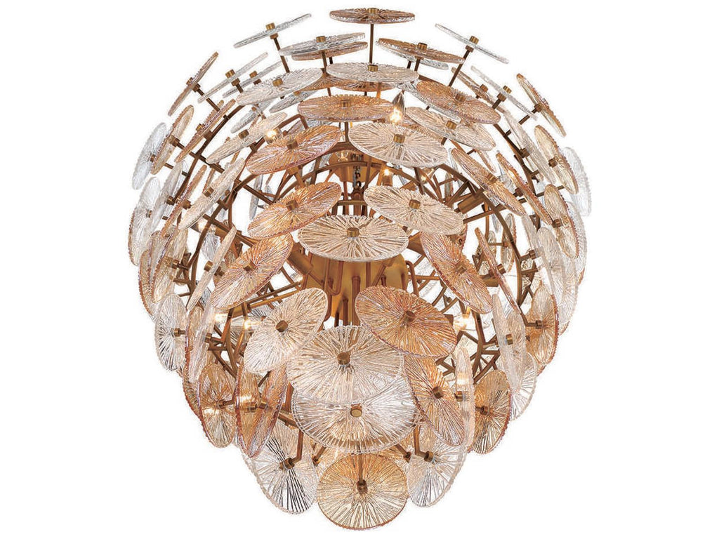 Eurofase Sue-Anne 27-Light Plated Brass Geometric Linear Chandelier